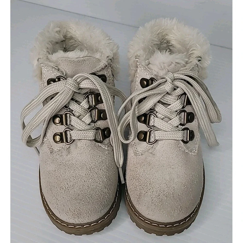Polo Ralph Lauren Burnley Fleece Lined‎ Toddler Size 9 Lace Up Boot Tan Suede